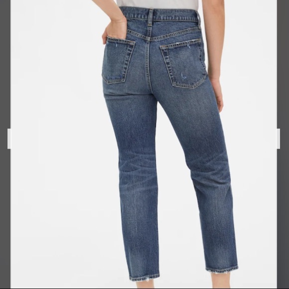 Gap high destructed rise cheeky straight jeans 27โ - Picture 3 of 9